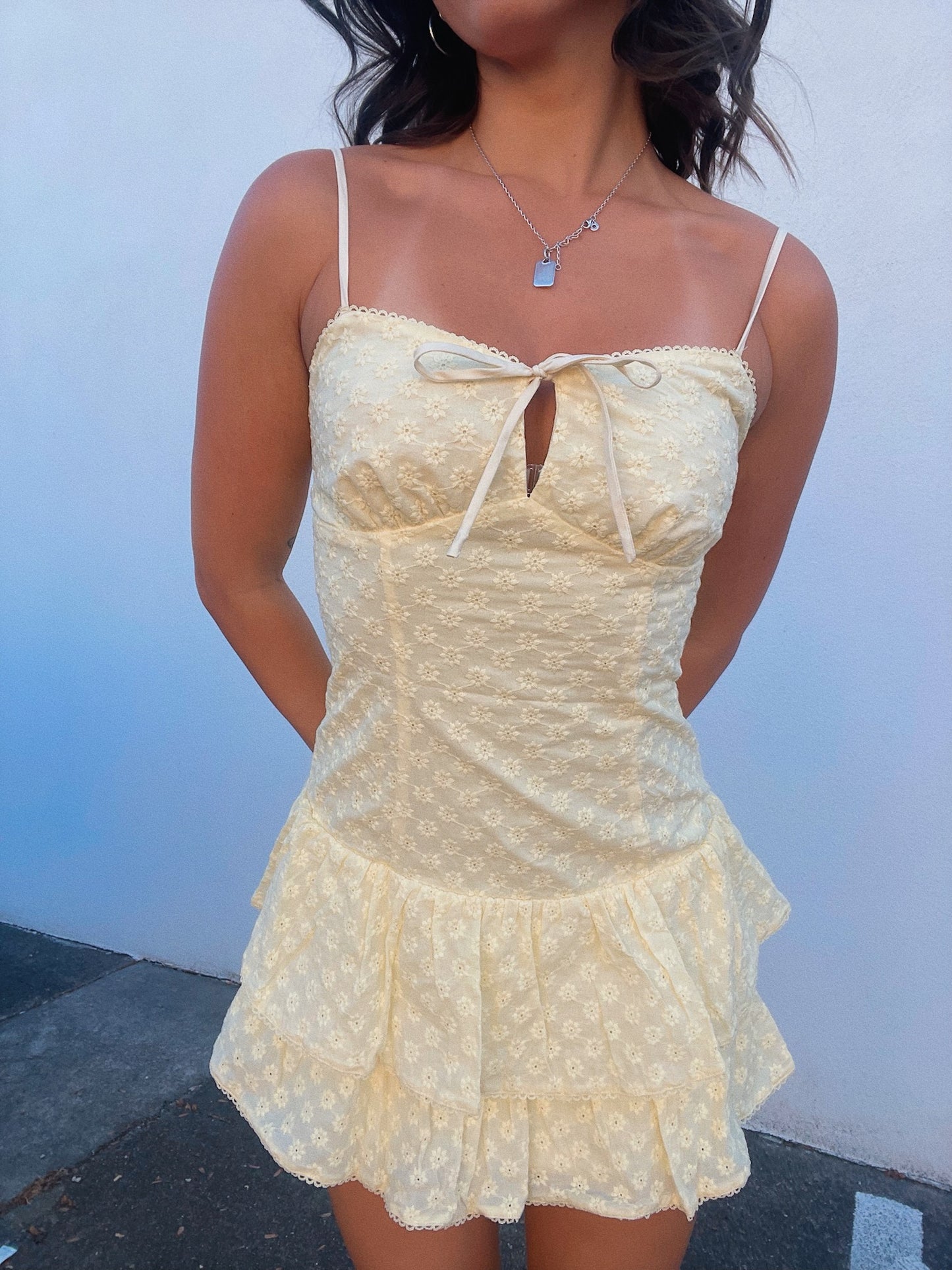 Butter Yellow Ruffle Dress
