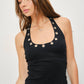 LEVI EYELET HALTER TOP