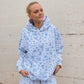 Blue Floral Hoodie