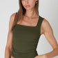 Clean Line Square Shirred Top