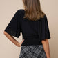 Plunging Short Sleeve Fitted Top