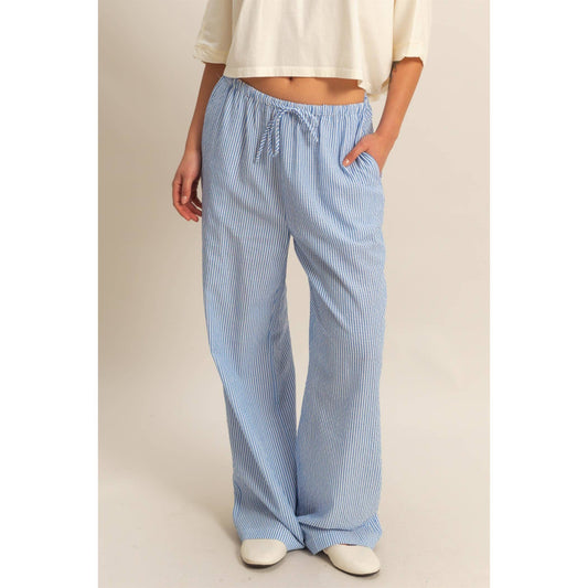 Casual Striped Wide Leg Pants