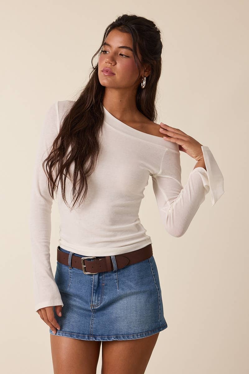 ONE-SHOULDER SIMPLE KNIT