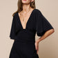 Deep V Flutter Dress