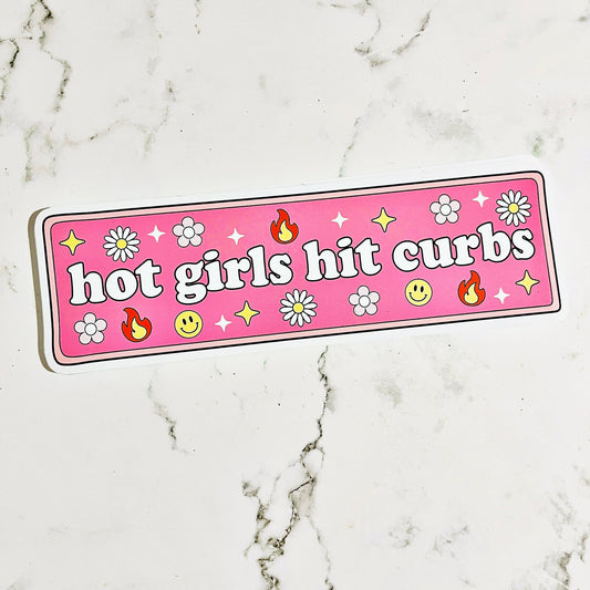 Vinyl Car Decal Hot Girls Hit Curbs