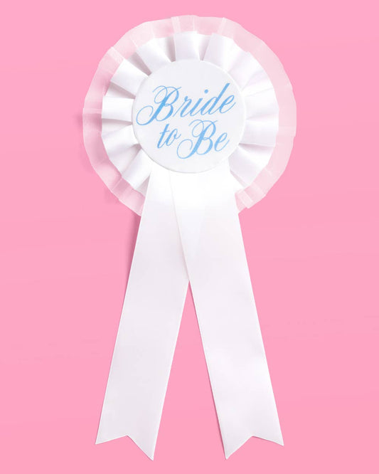 Bride Prize Ribbon | white, blue, bridal, glam