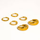 Rayon 18K Gold Non-Tarnish Glam Hoop Earring Set