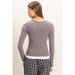 Layered Effect Long Sleeve Top
