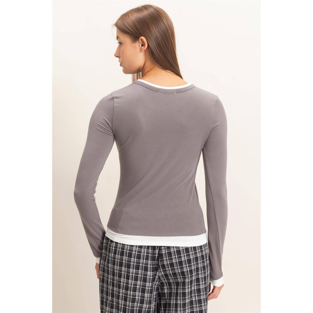 Layered Effect Long Sleeve Top