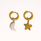 Tillyn 18K Gold Non-Tarnish Mismatch Moon and Star Earring