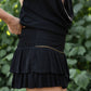 VIERRA Gauze Smocked Stud Ruffle Mini Skirt