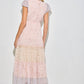 Deep V Print Lace Maxi dress