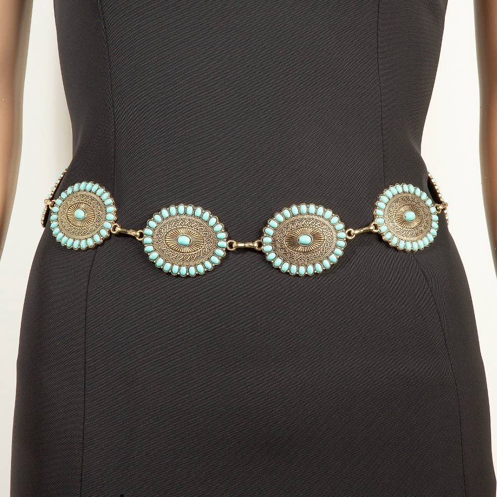 Western Mini Turquoise Belt