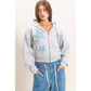 Star Patch Zip-Up Hoodie