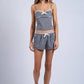 Gingham Checker Lace Ribbon Micro Shorts