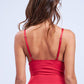 Red Lace Trim Cami Top