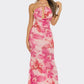 Pink Flower Halter Dress