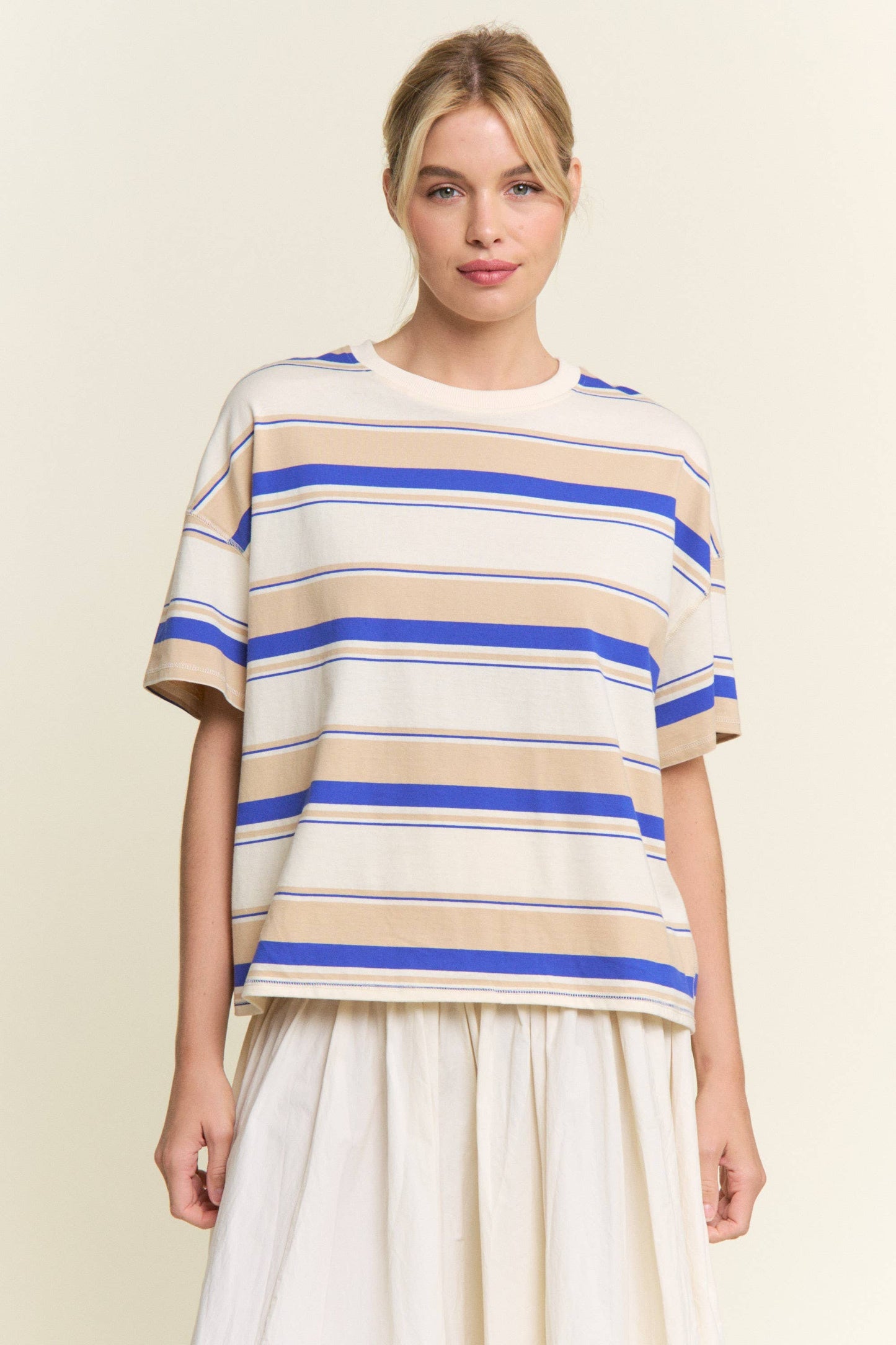 Stripe Oversized Short Sleeve Top