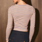 LONG SLEEVE FITTED KNIT TOP