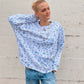 Blue Floral Crewneck