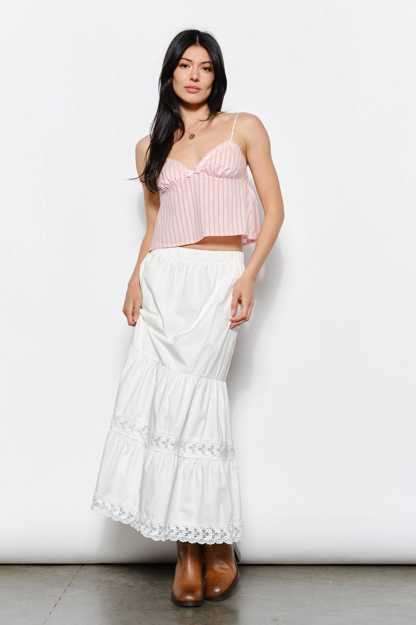 Taylor Lace Trim Striped Cami