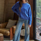 Knit Sweater Rolled Round Neck Pullover Top