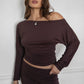 Sora Asymmetric Off-The-Shoulder Long Sleeve Top