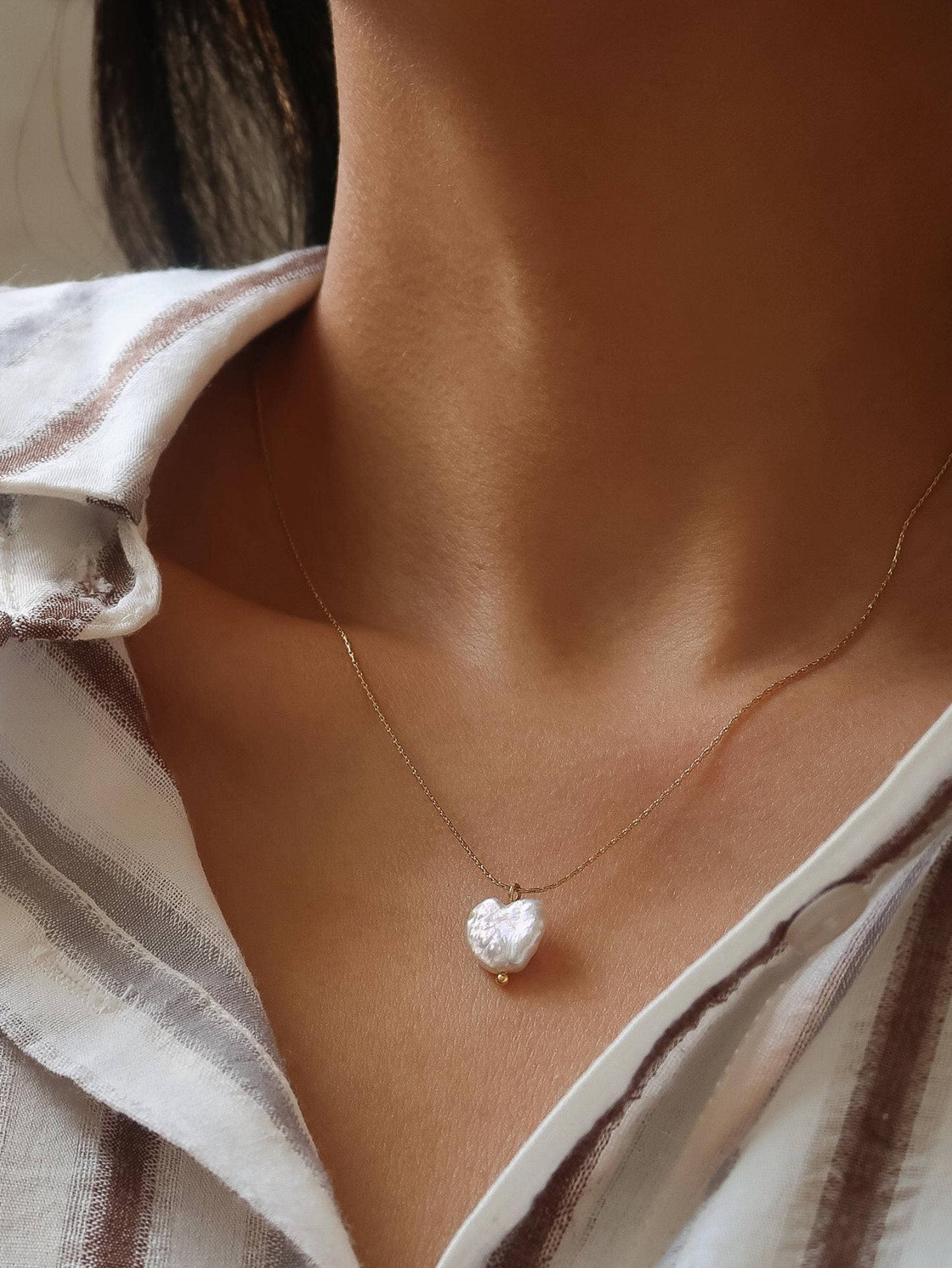 18K Gold Non-Tarnish Freshwater Necklace
