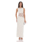 Lace Cutout Maxi Dress in White