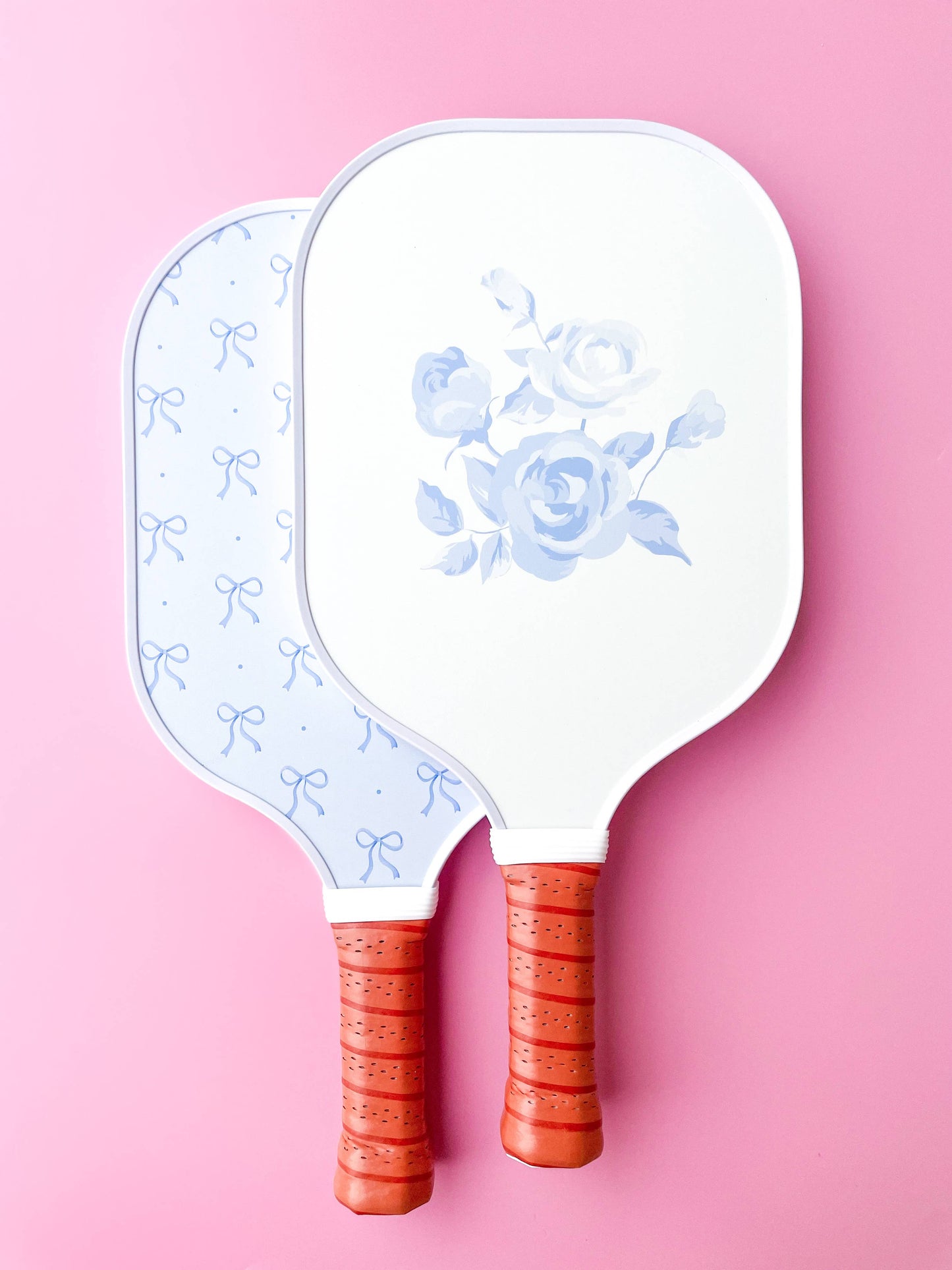 Blue Bow Floral Pickleball Paddle 