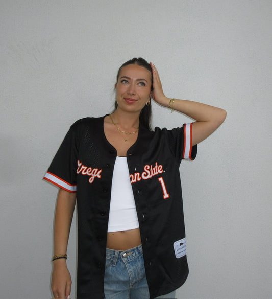 Black OSU #1 Baseball Jersey