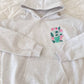 Pearl Grey Surfing The Waves Embroider Hoodie