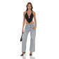 Draped Rhinestone Top in Black