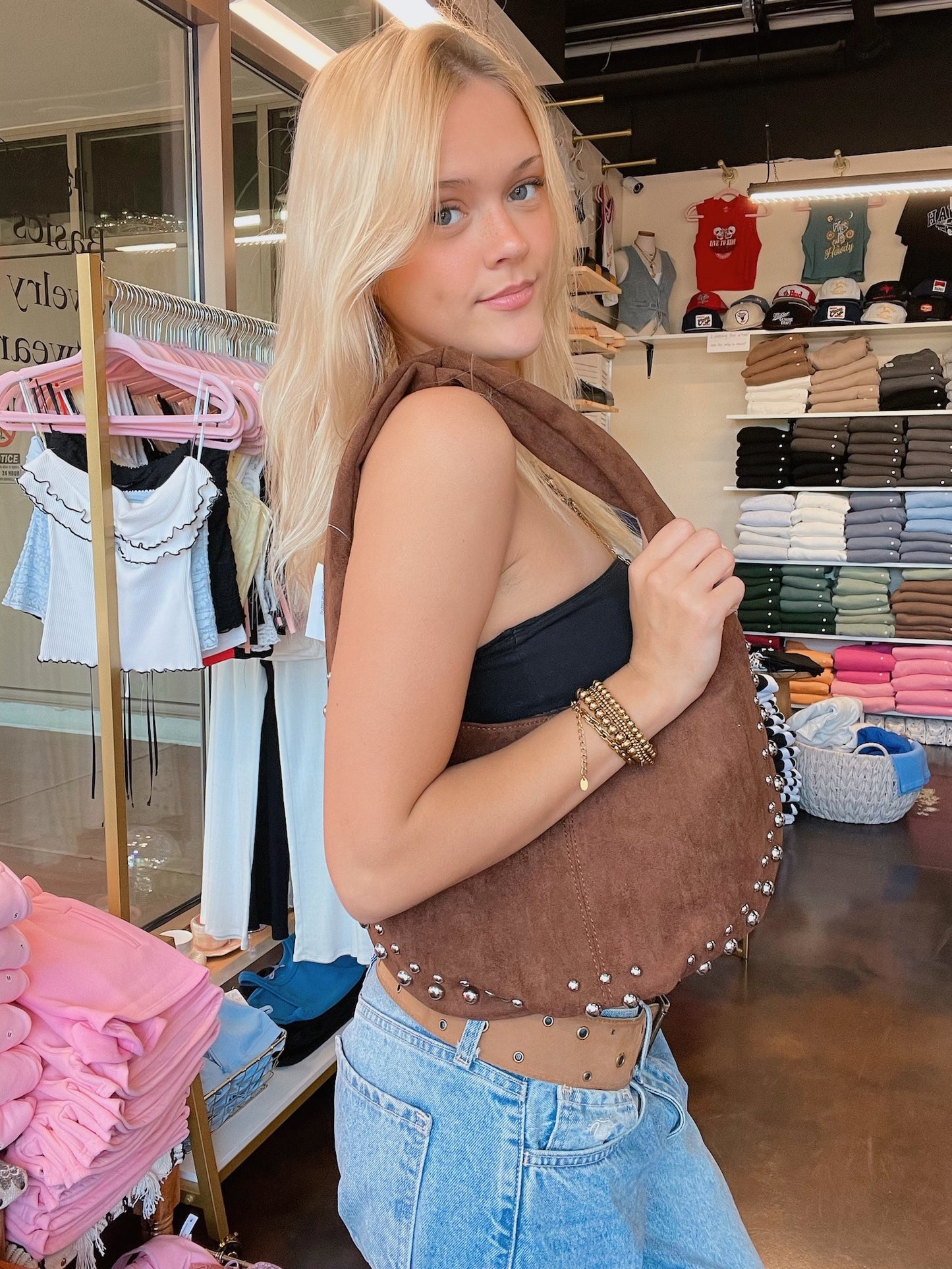 Studded Velvet Bag
