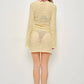Yellow Crochet Knit Mini Dress
