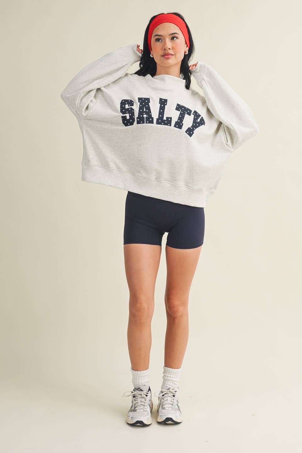 Salty Stars Oversized Mock Neck Sweatshirt