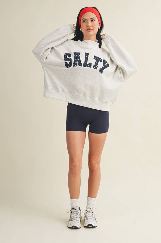 Salty Stars Oversized Mock Neck Sweatshirt