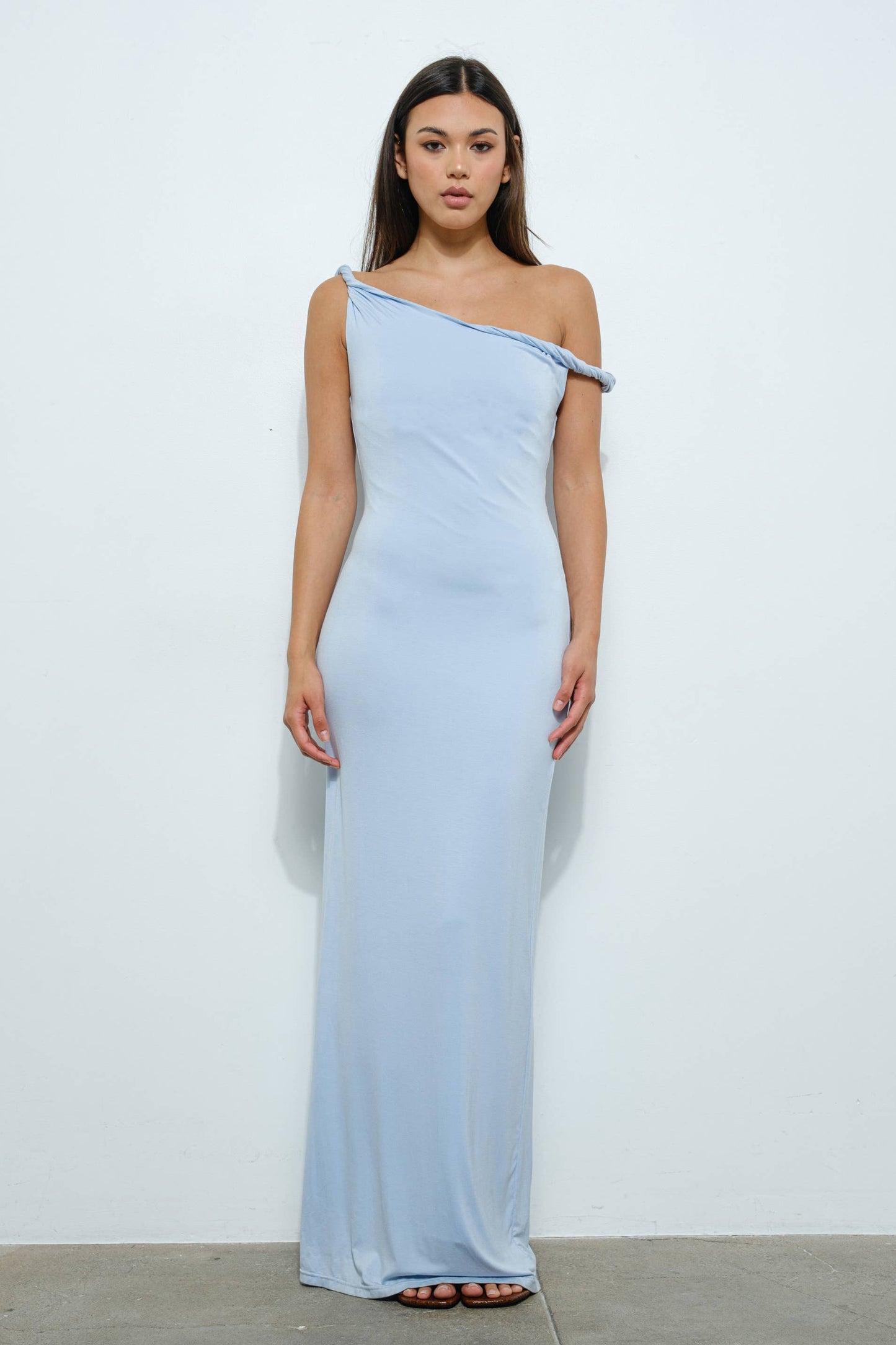 Twist Off The Shoulder Maxi Dress