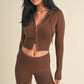 Slim Fit Zip Up Knit Sweater Hoodie