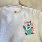 Pearl Grey Surfing The Waves Embroider Sweatshirt