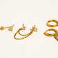 Roussa 18K Gold Non-Tarnish CZ Chain Earring Set