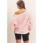 Striped Off The Shoulder Sweatshirt