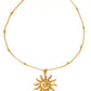 Taiyo Non-Tarnish Boho Sun Necklace: 18K Gold