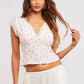 Floral V-neck Open Back