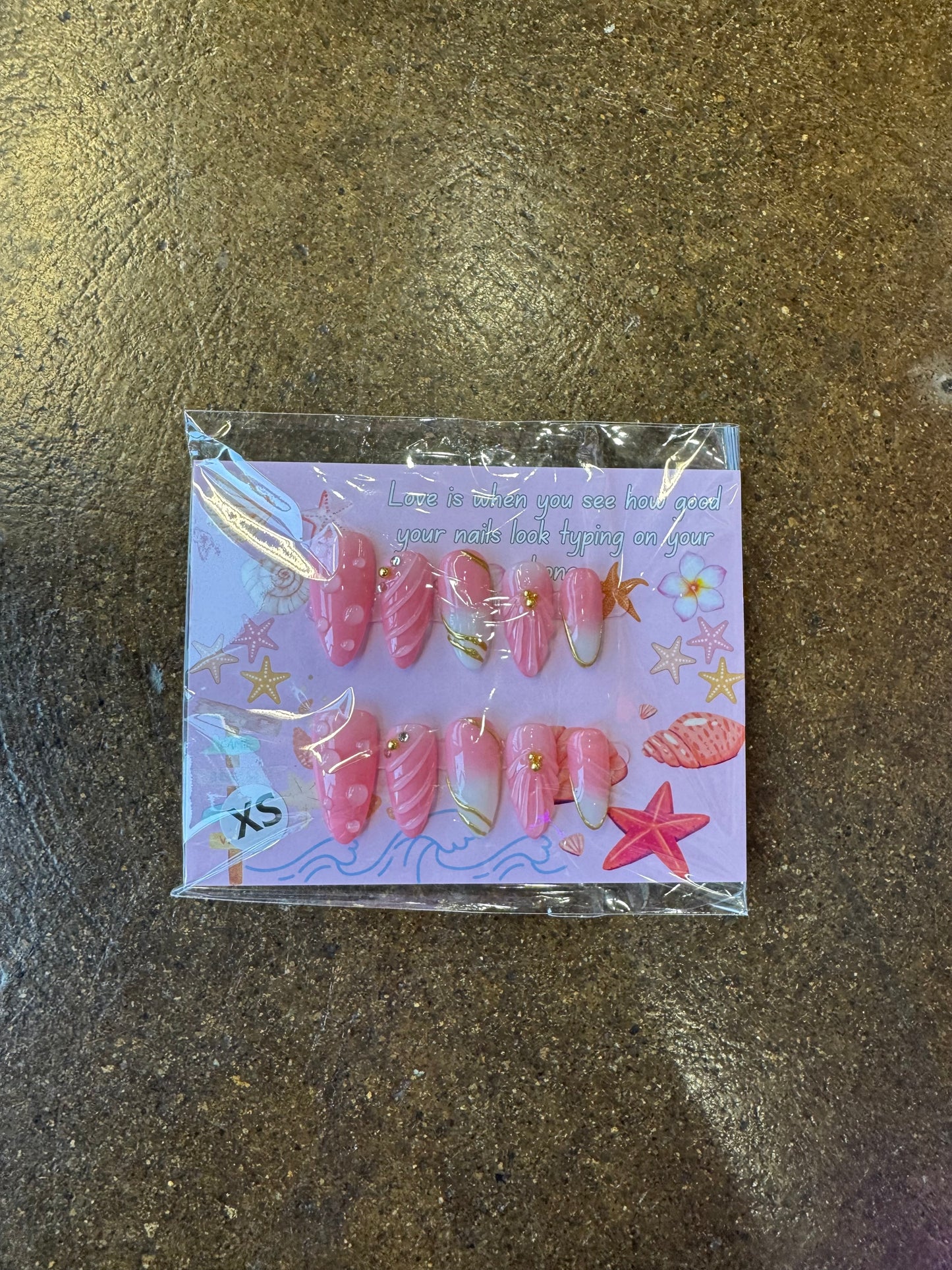 Light Pink Seashell Press On Nails