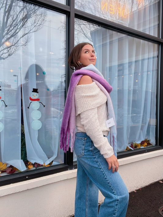 Purple Blanket Scarf
