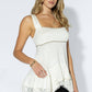 Grommet Detailed Lace Peplum Tunic Top