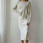 Knit Sweater Rolled Round Neck Pullover Top