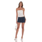 Pinstripe Denim Mini Skort in Blue