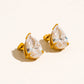 Avenn 18K Gold Non-Tarnish Round CZ Flat Back Earrings